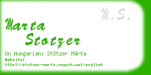 marta stotzer business card